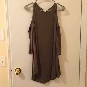 Green off the shoulder tunic